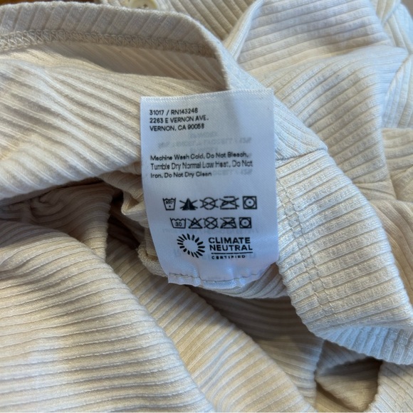 Reformation Cream Brantley Knit Ribbed Collared Top, Size Small - Picture 12 of 12
